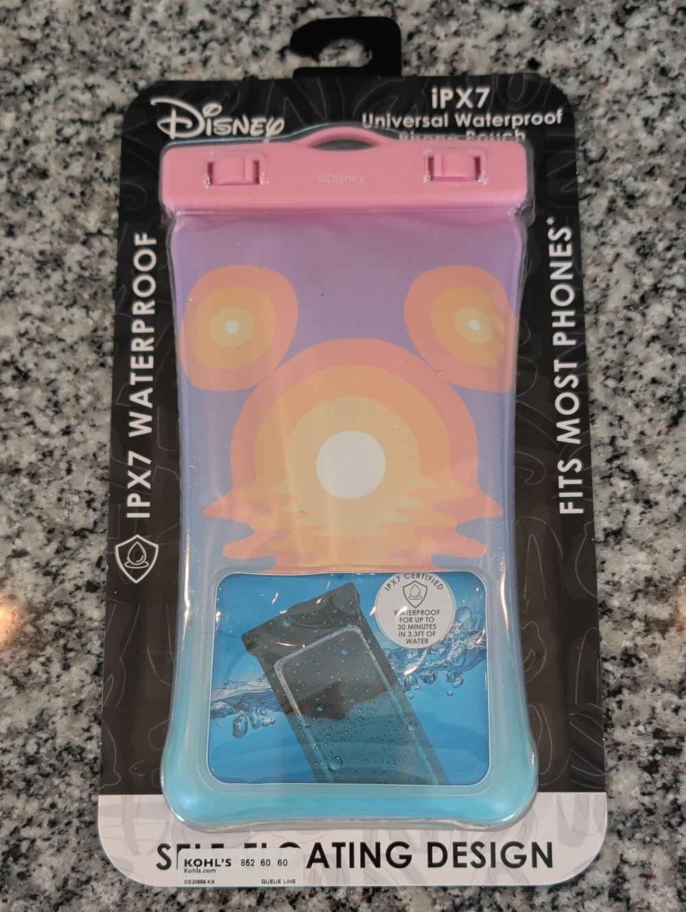 Disney Waterproof Phone Pouch – Pink, Purple & Blue Sunset Design